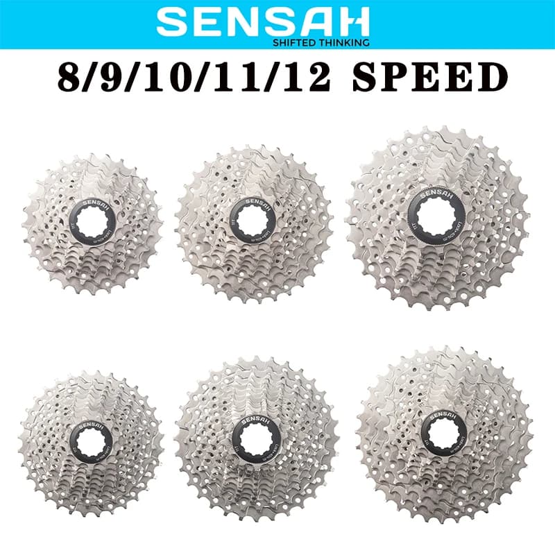 SENSAH 8/9/10/11/12 vitesses Cassette de vélo de route 11V 23T/25T/28T/30T/32T/34T/36T roue libre de vélo K7 10S volant d'inertie pour moyeu HG