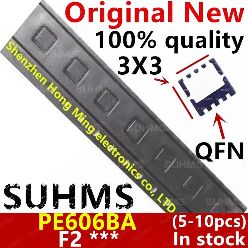 (5-10 pièces) 100% nouveau PE606BA (F2 GNC F2 GND F2 GUE F2...) Chipset QFN-8