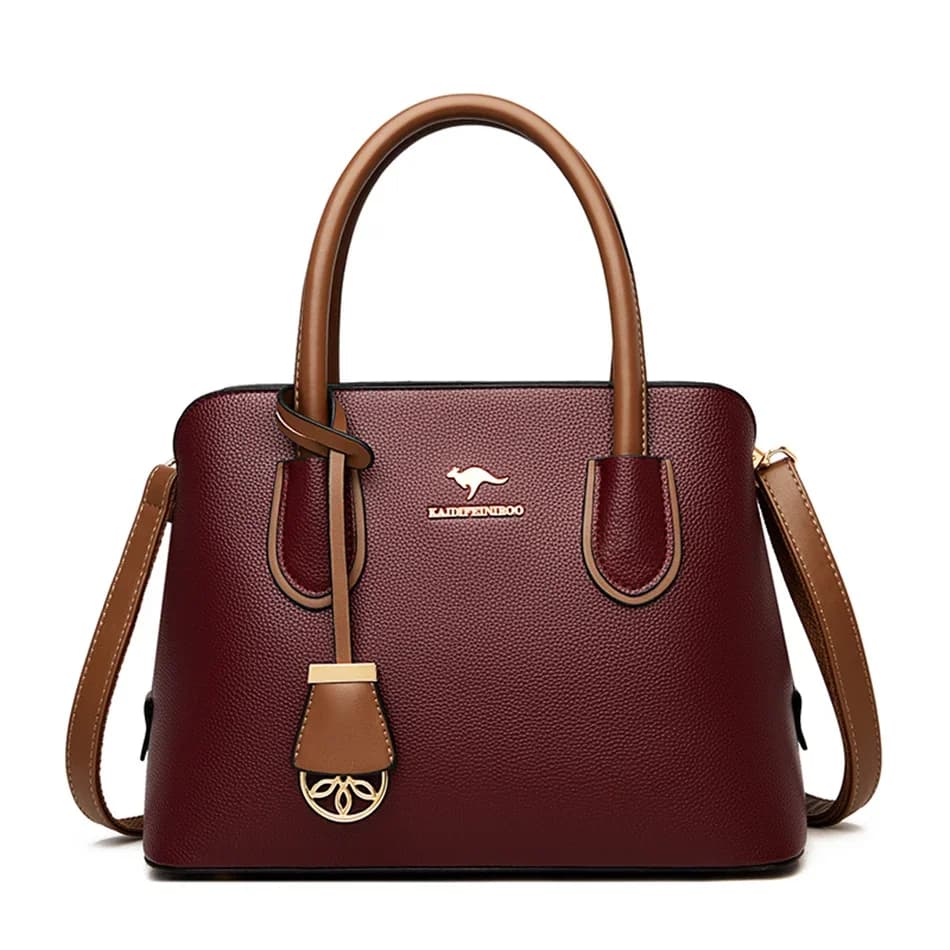 Sacs à main en cuir de luxe pour femmes, sacs à bandoulière design, fourre-tout de grande capacité, 2 couches, qualité, 2021