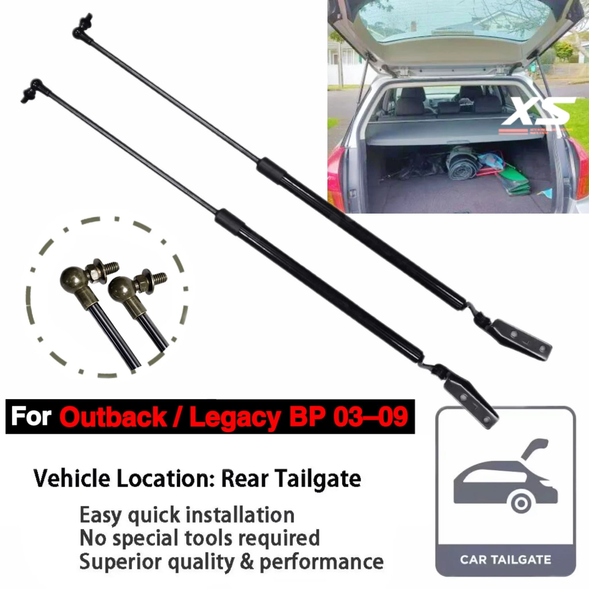 Amortisseur pour SUBARU OUTBACK LEGACY station (BL, BP) 2003 – 2009, Supports de levage, entretoises à gaz, amortisseurs, coffre de coffre arrière, 586