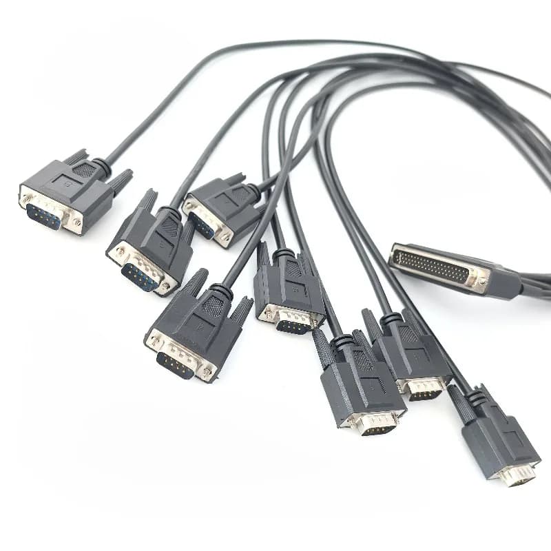 Carte PCI série RS232 HDB62M DB9 CP-168U V2 à 8 ports, adaptateur 62 broches vers 8 x 9 broches, câble d'extension de données 95 cm