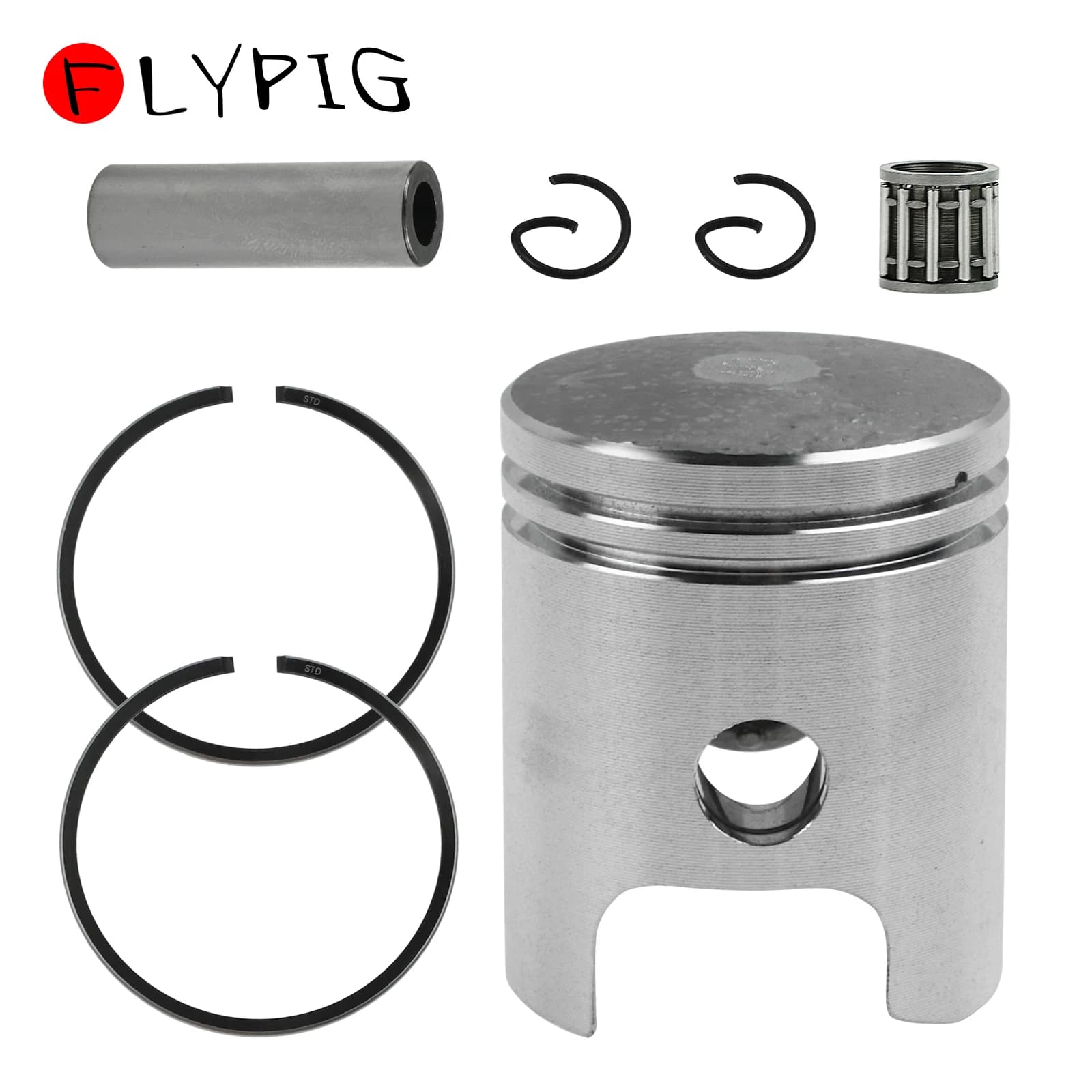 FLYPIG – Kit de Piston 40mm, goupille d'anneau pour Yamaha PW50 PW 50 1979-2005 2006 2007 2008 2009