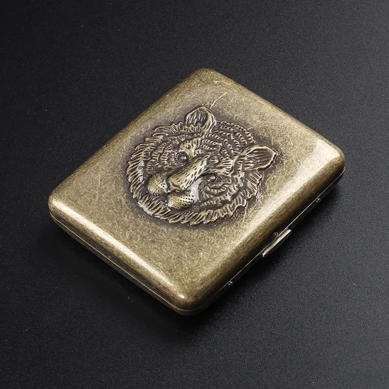 Boîte à cigarettes en métal de haute qualité pour 20 pièces, conteneur de cigarettes en relief Vintage, support de boîte, accessoires pour fumer, boîte