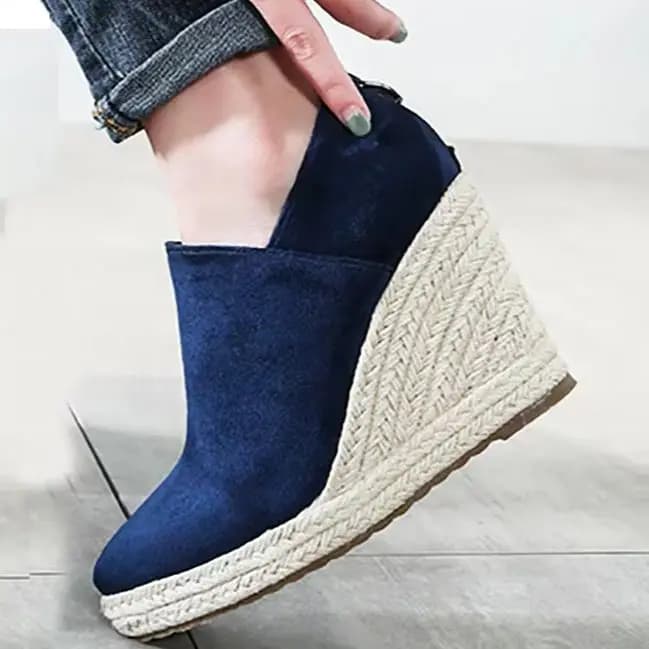 LIHUAMAO, chaussures à talons hauts pour femmes, espadrilles, chaussures décontractées en daim, escarpins, chaussures à plateforme, bout pointu, fermeture à glissière, antidérapantes, confortables.