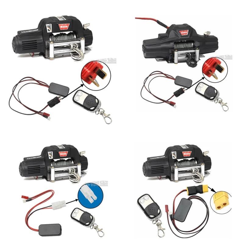 Treuil simulé de simulation automatique en métal pour voiture sur chenilles 1/10 1/8 RC Axial SCX10 III 90046 D90 TRX4 TRX-6 D110 90046 Redcat
