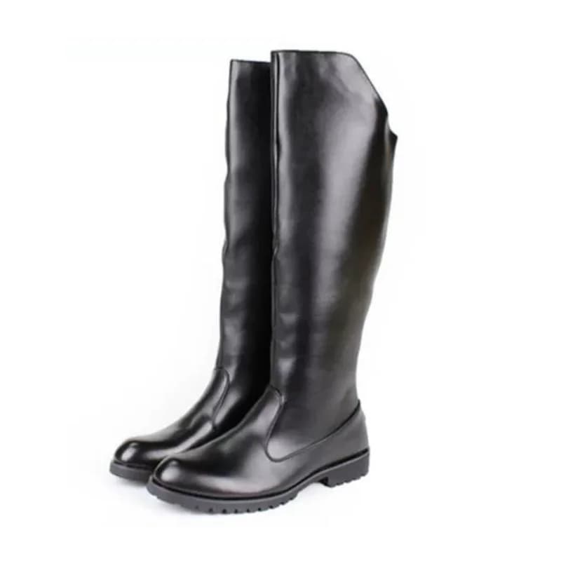 Bottes de moto pour hommes, style garde d'honneur britannique, bottes équestres, bottes décontractées à fermeture éclair, bottes de cowboy en cuir, bottes de scène, taille 37 à 46