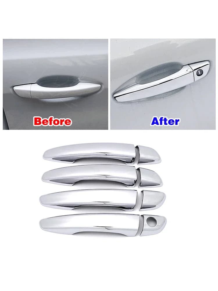 Couvercle de Poignée de Porte Chromé, Autocollant de Protection de Garniture, Décoration pour KIT 308, 408, 508, 3008, 5008