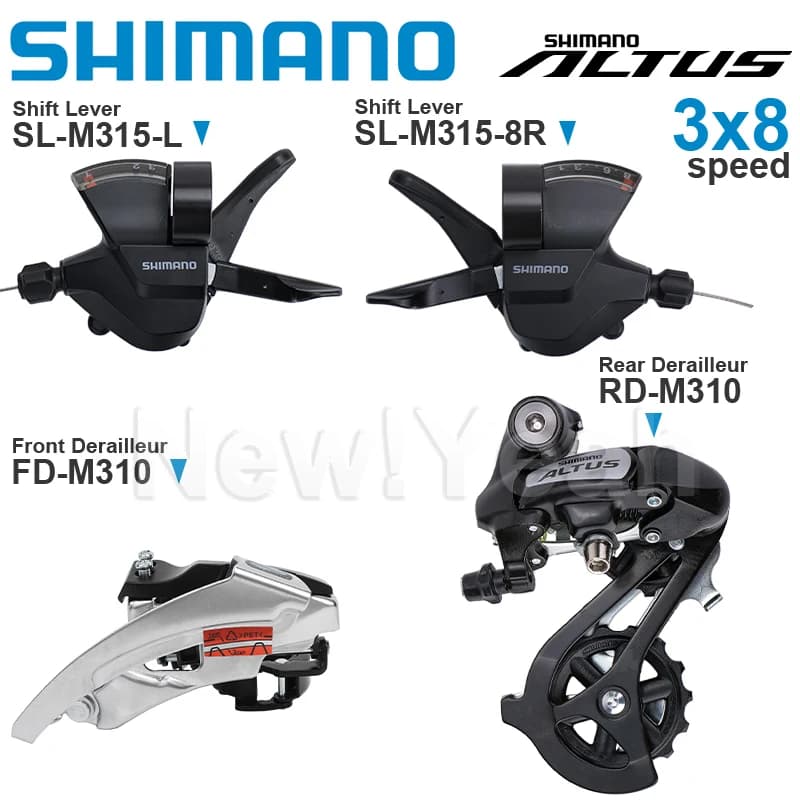 Groupe de transmission SHIMANO ALTUS M315 3x7/8 vitesses avec manettes de changement de vitesse SL-M315 et dérailleur arrière FD-M310 RD-M310, pièces d'origine