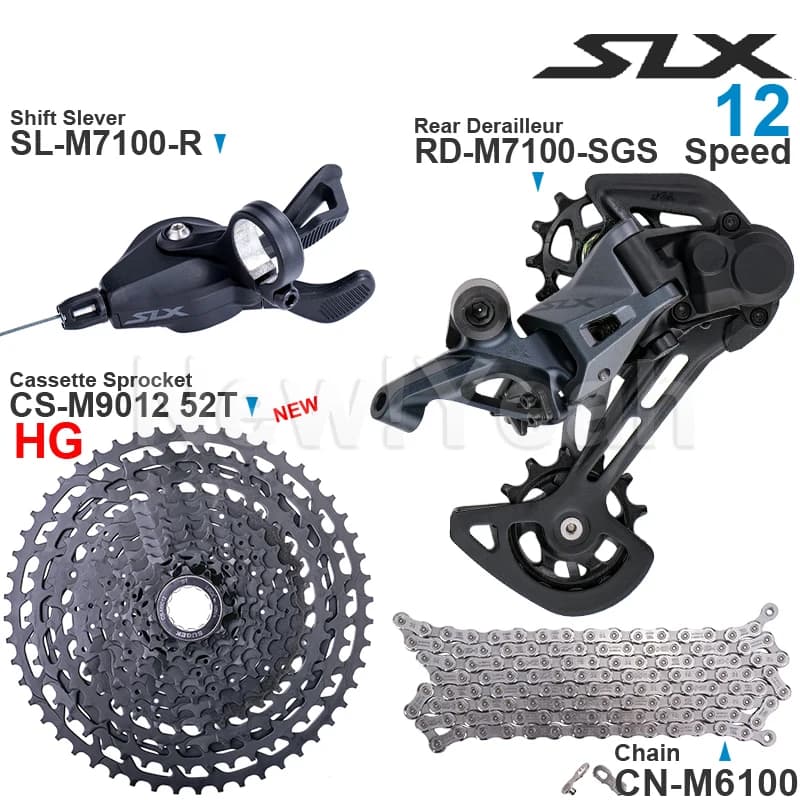 SHIMANO SLX M7100 1x12 groupe de vitesses avec levier de vitesse dérailleur arrière CN-M6100 chaîne originale et pignon de Cassette 11-50T/52T