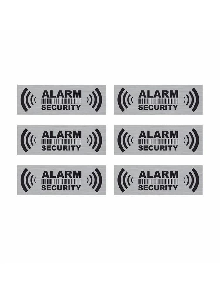 Autocollants de signe d'iode d'alarme de sécurité, décalcomanies en vinyle, 2.9 "* 1", 6 pièces