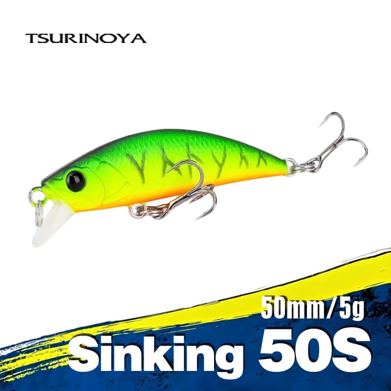 TSURINOYA – leurre méné rigide coulant avec Wobbler, appât artificiel idéal pour la pêche à la truite ou au brochet, Crankbait, 50mm, 5g