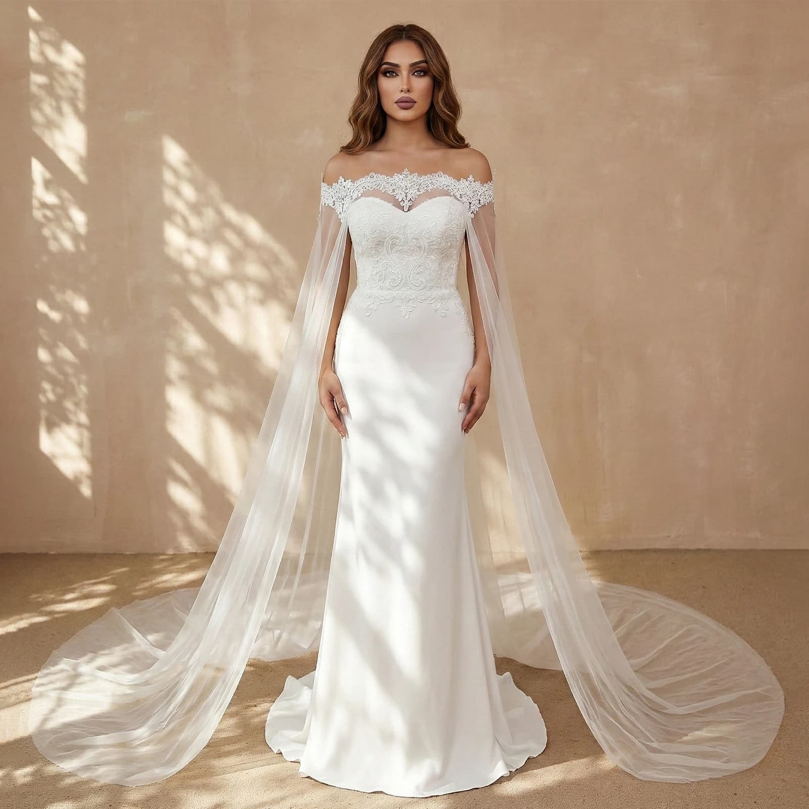 TOPQUEEN G36 châle de mariée Sexy décoration inversée Cape dentelle broderie pour robe de mariée inversée Cape de mariage voile personnalisable