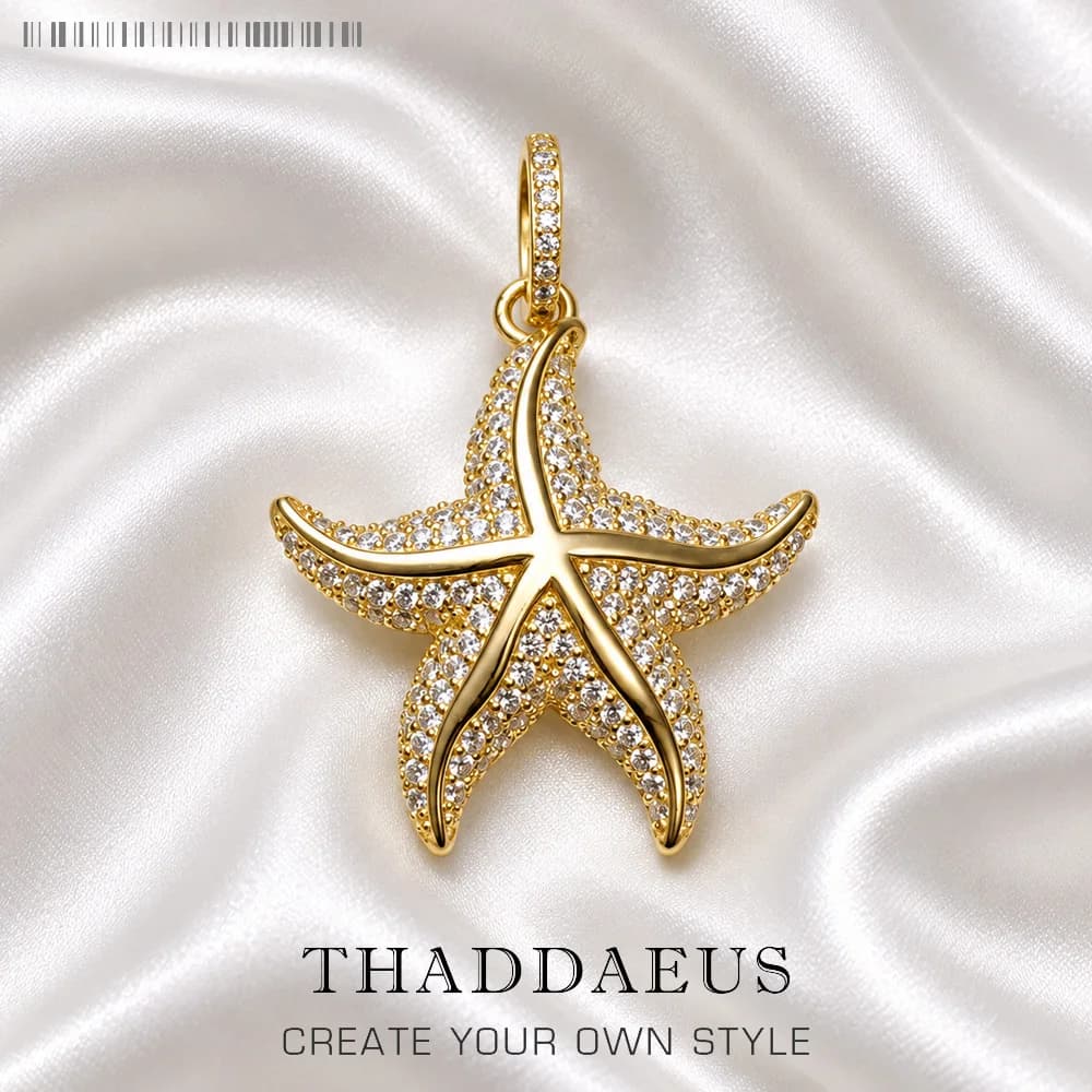 Pendentif Oceanstar doré en argent Sterling 925, tout nouveau bijou fin romantique, accessoires de la mer profonde, cadeau pour femmes