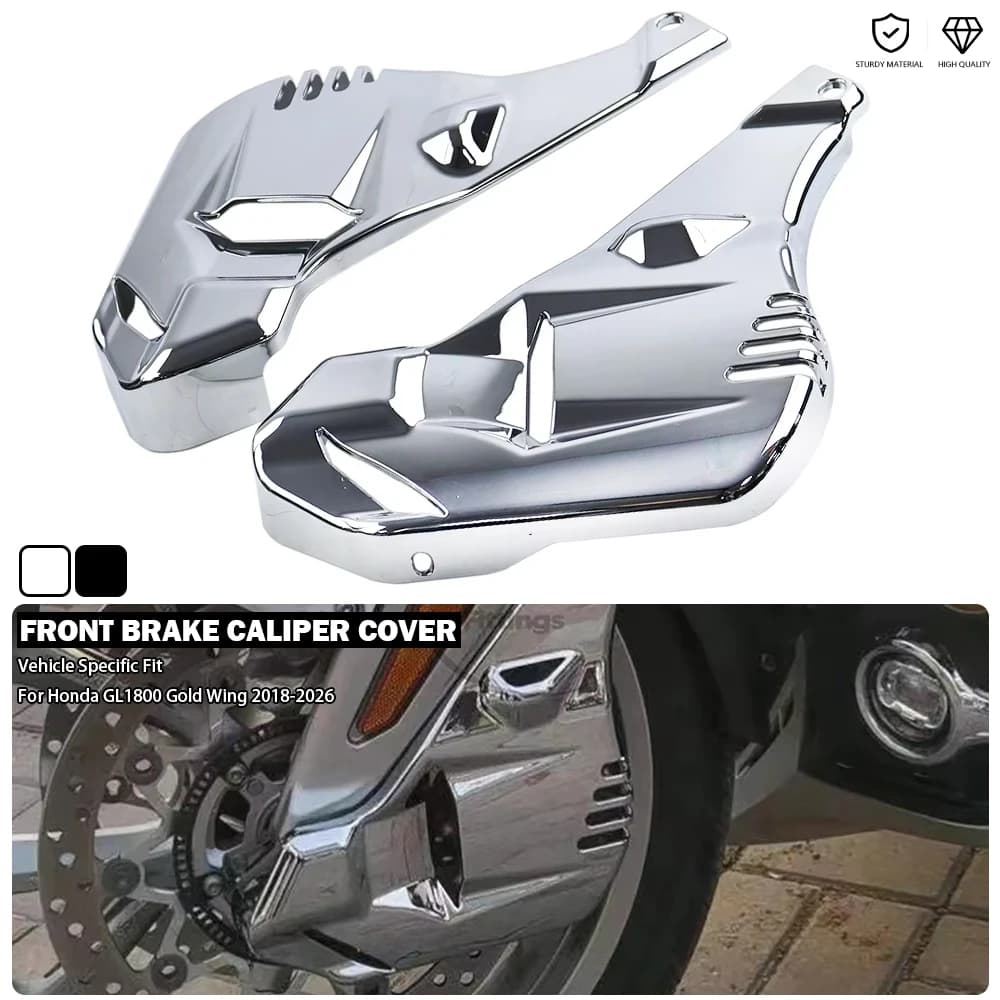 Couvercle d'étrier de frein avant noir/chrome, accessoires de garniture, convient pour Honda Gold Wing GL 1800 Tour DCT Airbag GoldWing GL1800 2018-
