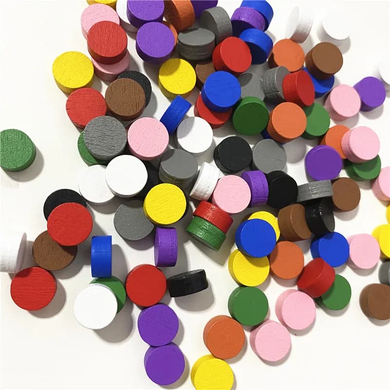 500 pièces 10*5MM pièces de jeu en bois pion jetons de Poker d'échecs pour accessoires de jeu de société