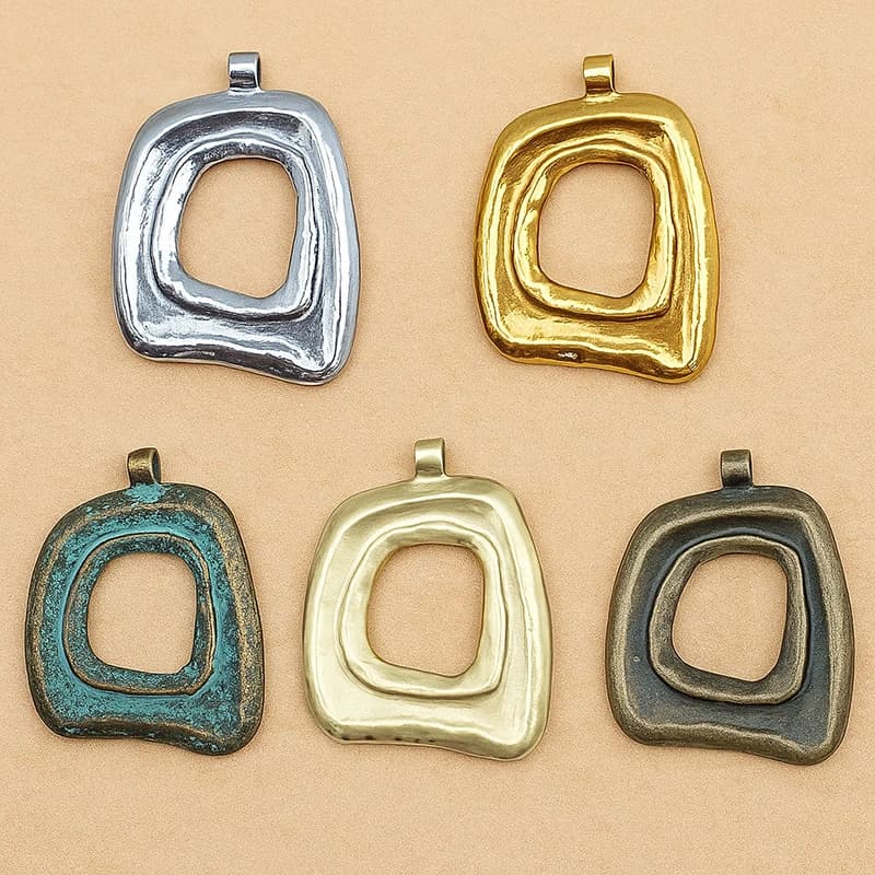 Breloques Boho Ouvertes Ajourées en Or Mat, Accessoires de Colliers et Bijoux pour Travaux Manuels, 1 Pièce