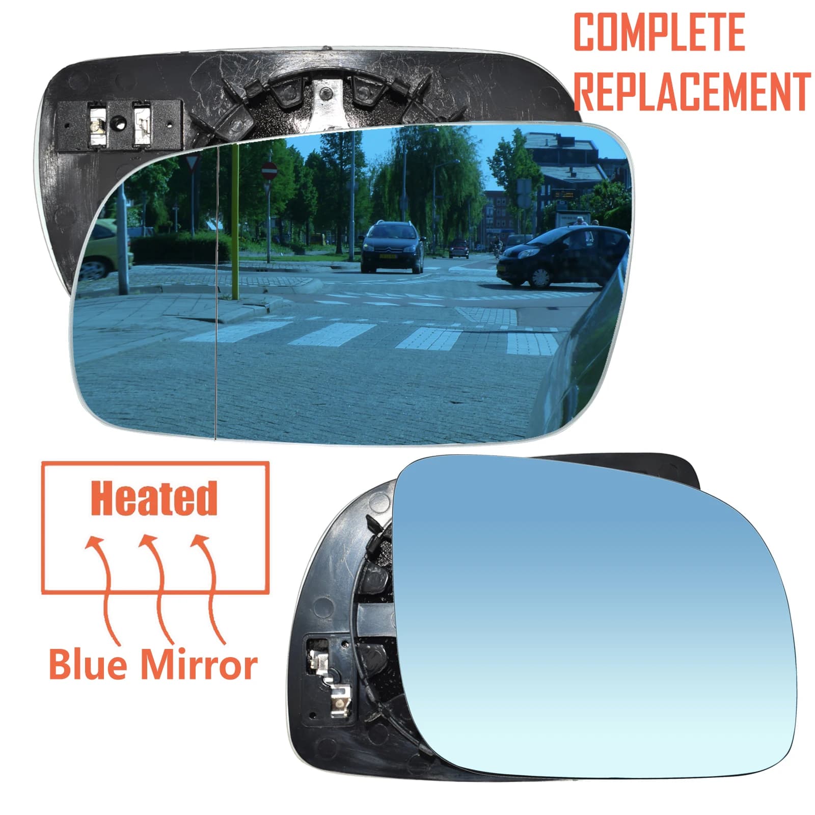 Rétroviseur extérieur convexe, rétroviseur latéral droit, vue arrière en verre bleu, magasins A JETTA, Volkswagen Golf MK4, 1996-2004