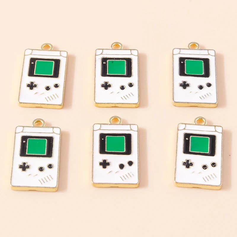 Breloques pour Console de jeu en émail, 13x24mm, 10 pièces, pour la fabrication de bijoux, Design mignon, breloques pour filles, colliers, pendentifs, Bracelets, accessoires