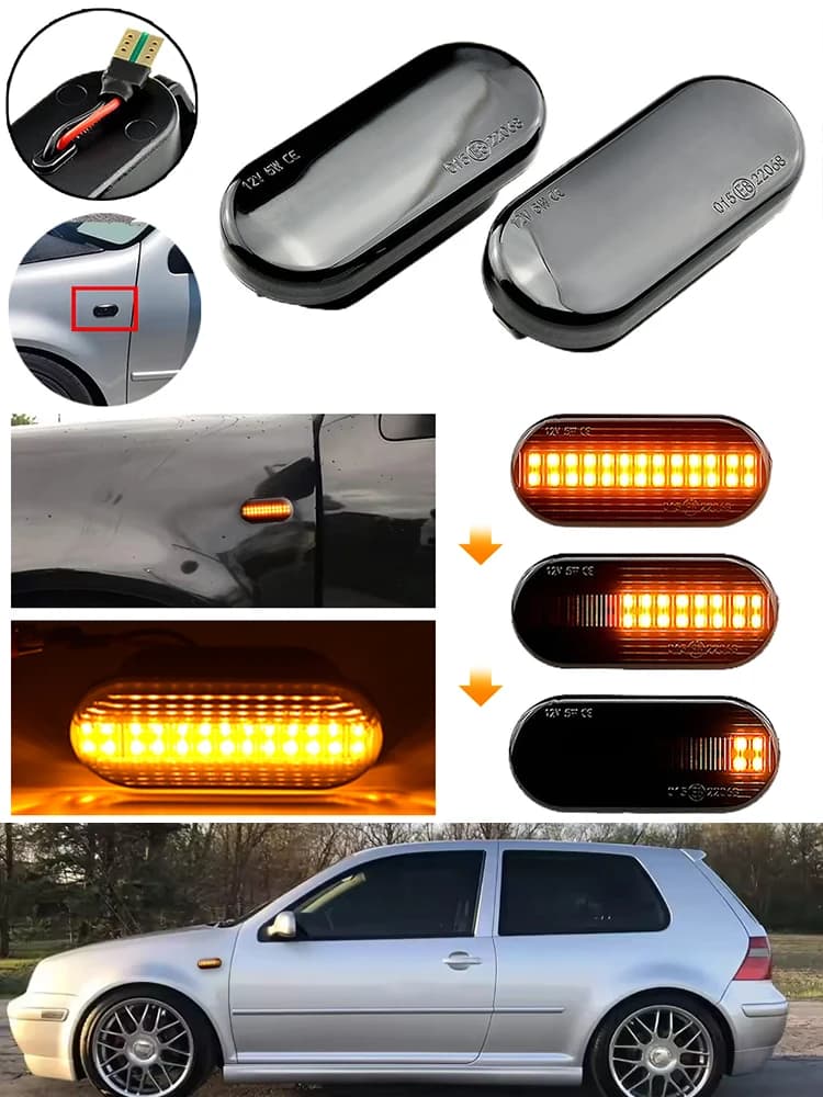 Clignotant latéral LED à coulage dynamique, pour VW Transporter T5 Polo Golf 3 4 Passat B5 Sharan Lupo Bora Multivan