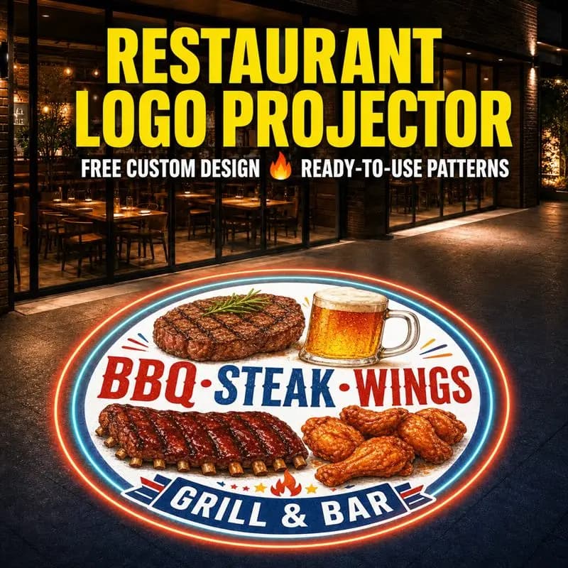 Projecteur LED Gobo à Image Personnalisée avec Rotateur - Lumière Publicitaire Extérieure pour Centres Commerciaux et Magasins