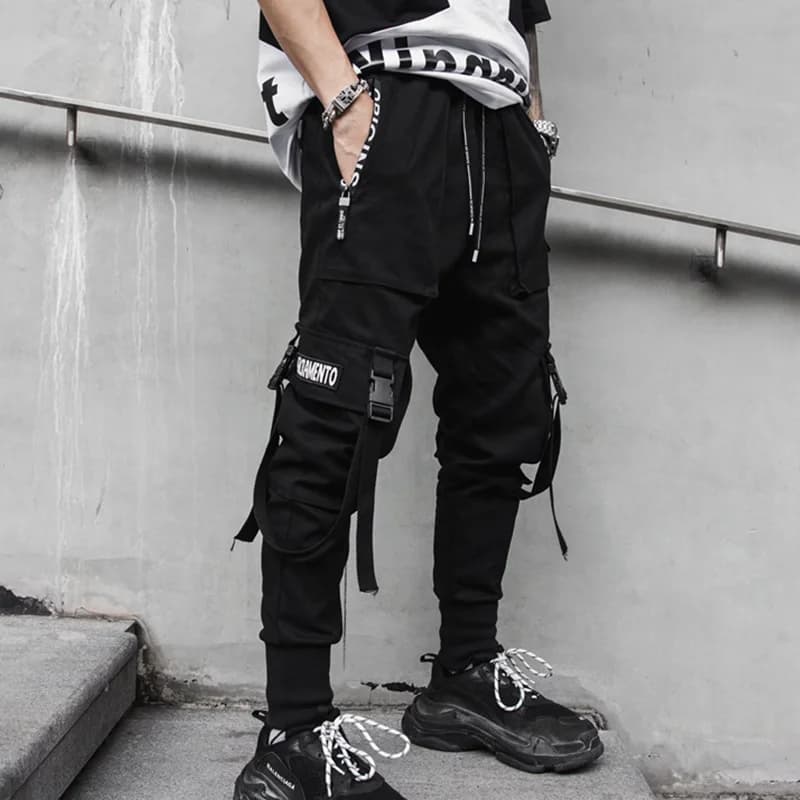 Jogging Streetwear pour hommes, pantalon Cargo pour adolescent, Harajuku, mode japonaise, décontracté, costume de sport pour course à pied