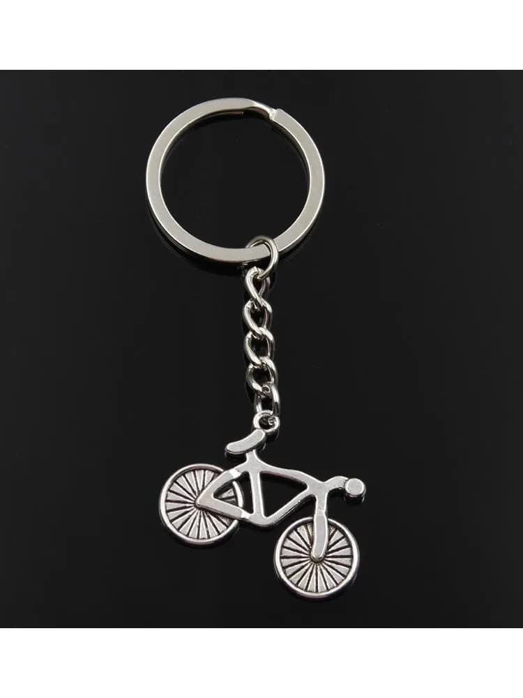Nouveau porte-clés de mode 25x34mm, pendentifs de vélo, bricolage pour hommes, couleur argent, porte-anneau de voiture, Souvenir pour cadeau