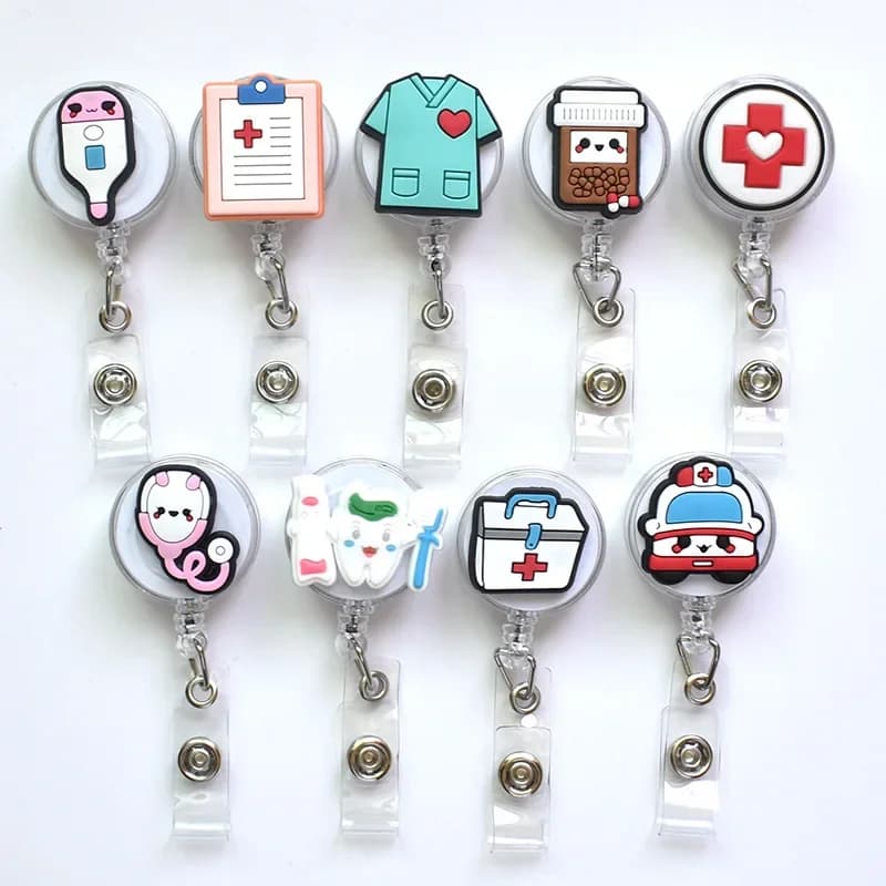 Porte-Badge rétractable en Silicone de haute qualité, nouveau Design 2022, bobine de porte-carte d'identité de dessin animé mignon, porte-clés
