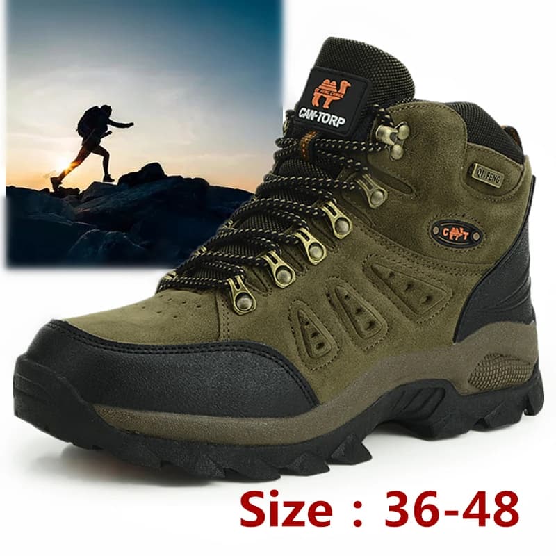 Grande taille 48 bottes de randonnée hommes été hiver en plein air fourrure chaude antidérapant mode femmes chaussures garçons travail en plein air bottine automne