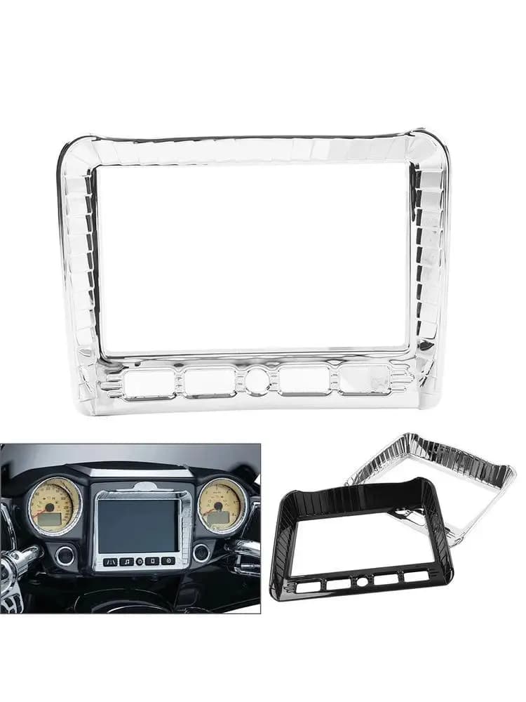 Couvercle de protection du cadre des instruments de moto, décoration ABS noir/chrome pour les modèles Indian Chieftain Roadmaster 2017-2024