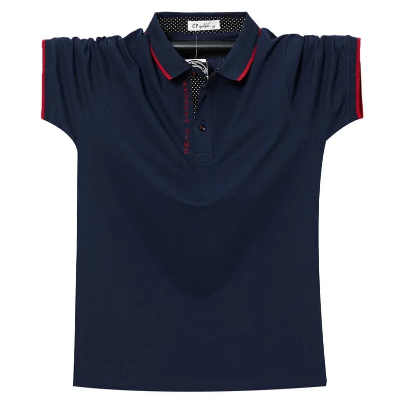 Polo en coton respirant avec lettres brodées pour hommes, haut court, t-shirts d'affaires décontractés, grande taille, 6XL, été