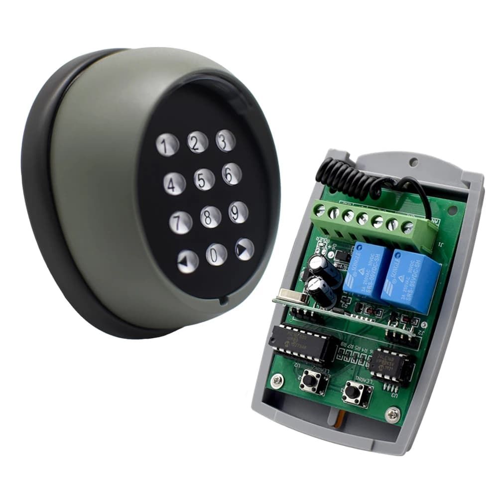 Contrôle d'accès par mot de passe multifonction, 433.92MHz, émetteur récepteur, clavier sans fil, porte de garage ventilée