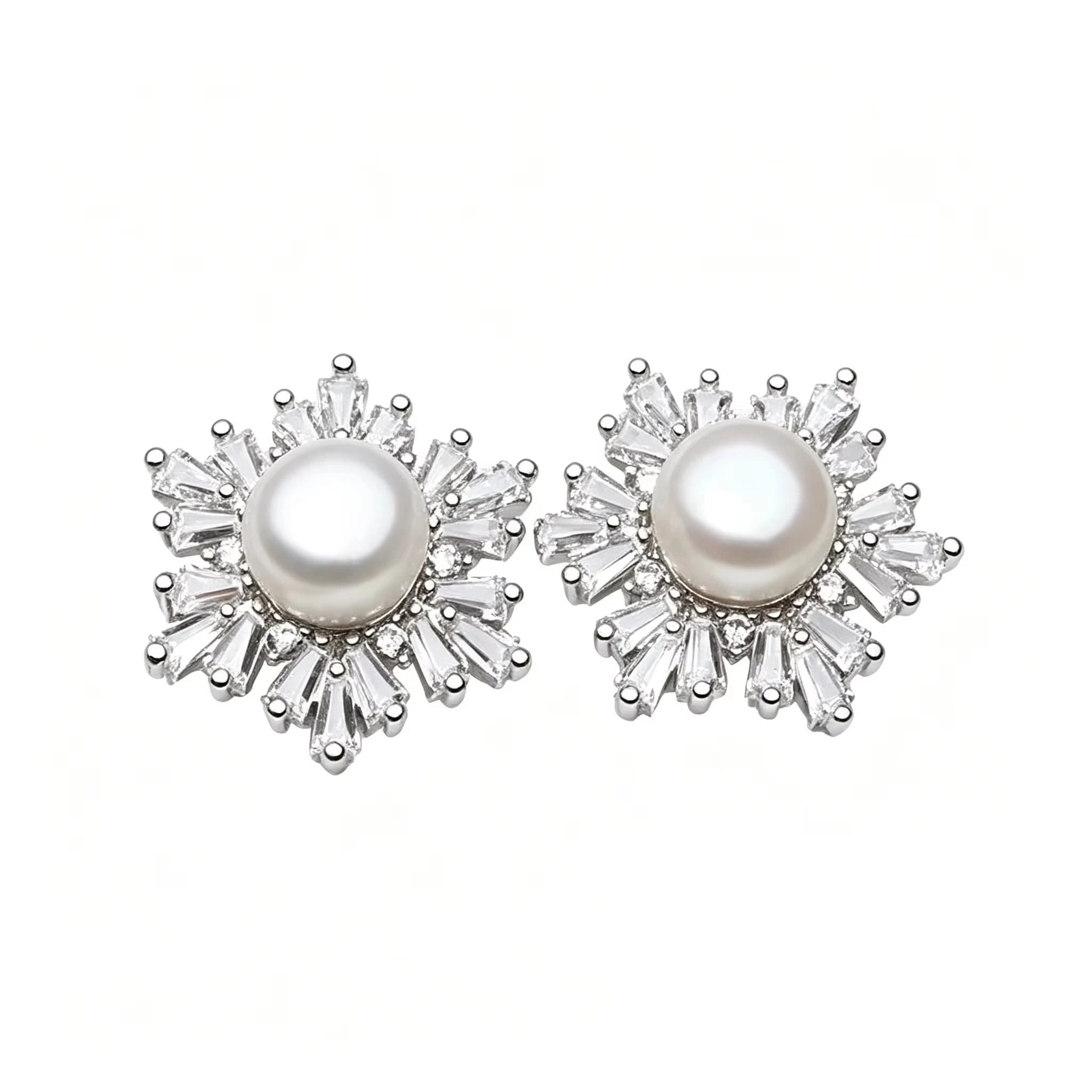 Boucles d'oreilles en argent véritable 925 pour femme, bijoux élégants en perles d'eau douce naturelles blanches, cadeau d'anniversaire pour femme, mère, rose