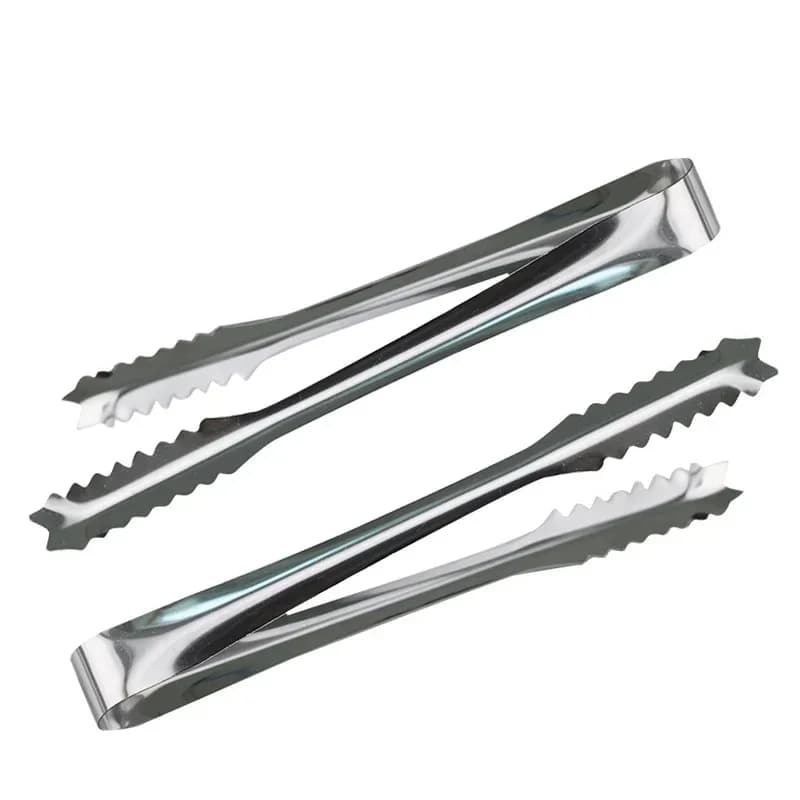 Pince à glace en acier inoxydable, outil de cuisine 15cm/19cm, pour Barbecue, Bar de fête, Clip pour pain, nourriture, pince à glace