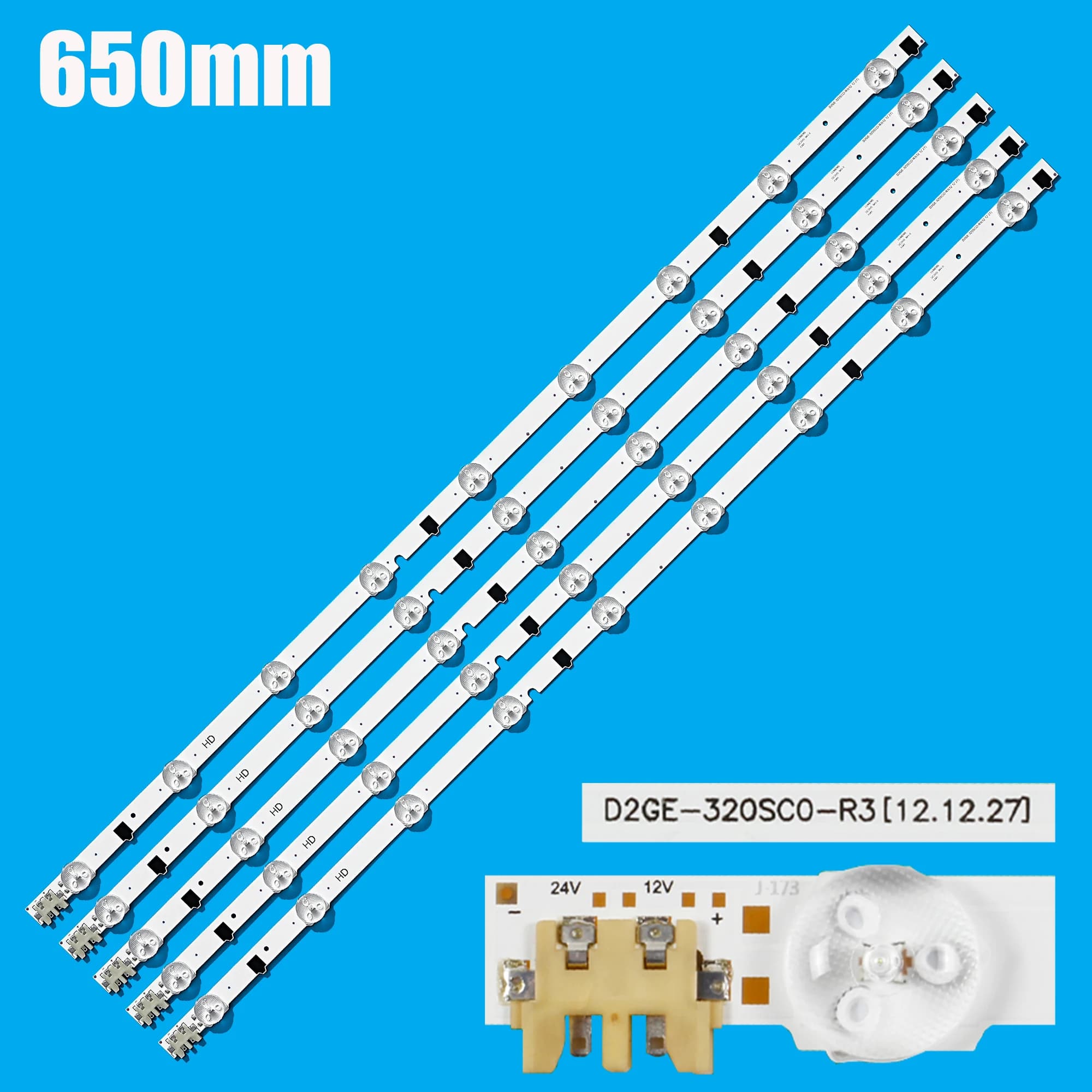 Bande LED pour UE32F4000AW UE32F5000AK UE32F5030AW UE32F5300AW UE32F5300AK, Kit de bande de rétro-éclairage TV, 9 lentilles de lampe, 5 bandes