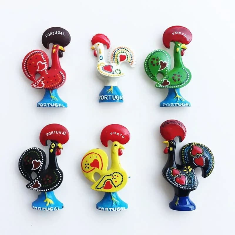 Portugal Coq Magnétique Magnets pour Réfrigérateur, Souvenir Touristique, Coq Colorée, Collection d'Autocollants, Cadeau de Voyage
