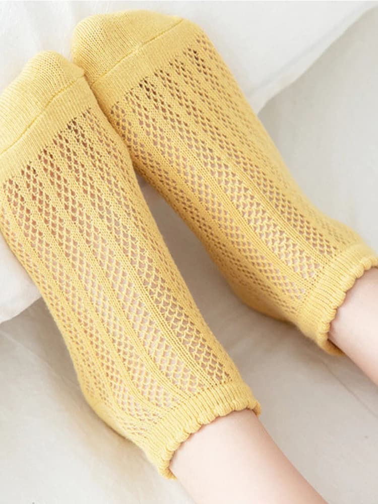 Chaussettes courtes en maille ajourée et dentelle pour femmes, nouvelle mode, Kawaii, respirantes, Sport d'été