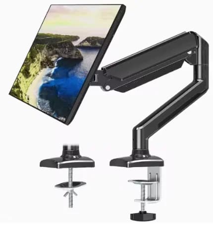 Support de bureau pour moniteur D-MOUNT D80 en métal aluminium, 2-10 kg, 13-32 pouces, bras à ressort à gaz, rotation complète, pince de fixation 0-60 mm, passe-câble