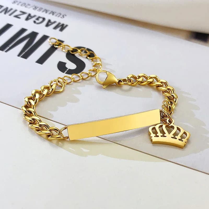 Bracelet personnalisé avec nom mignon, longueur de chaîne en acier inoxydable antiallergique réglable, cadeaux spéciaux pour filles et garçons