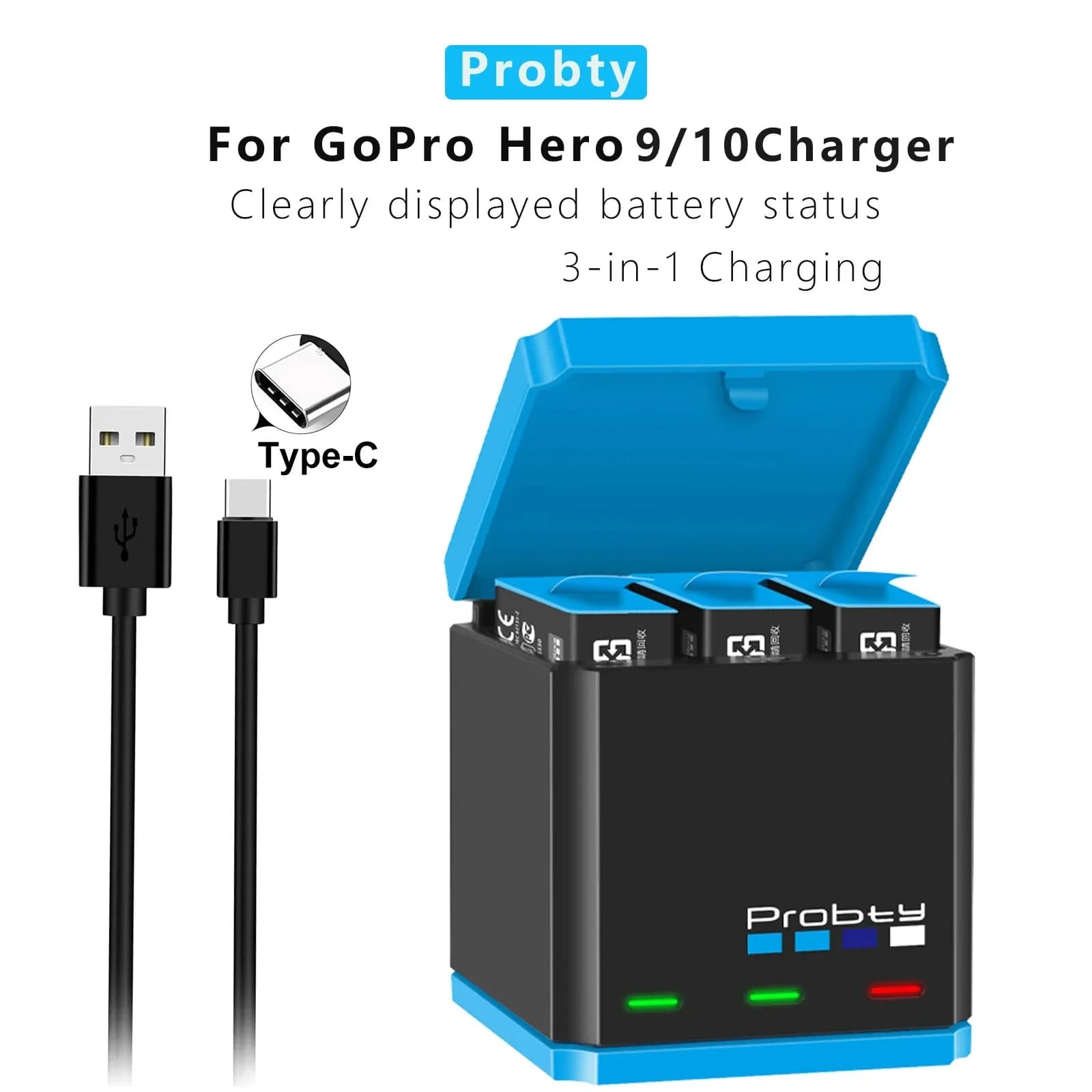 Boîte de Rangement de Batterie Lithium-ion pour Appareil Photo de dehors, Accessoire de Chargement pour GoPro 12 11 10