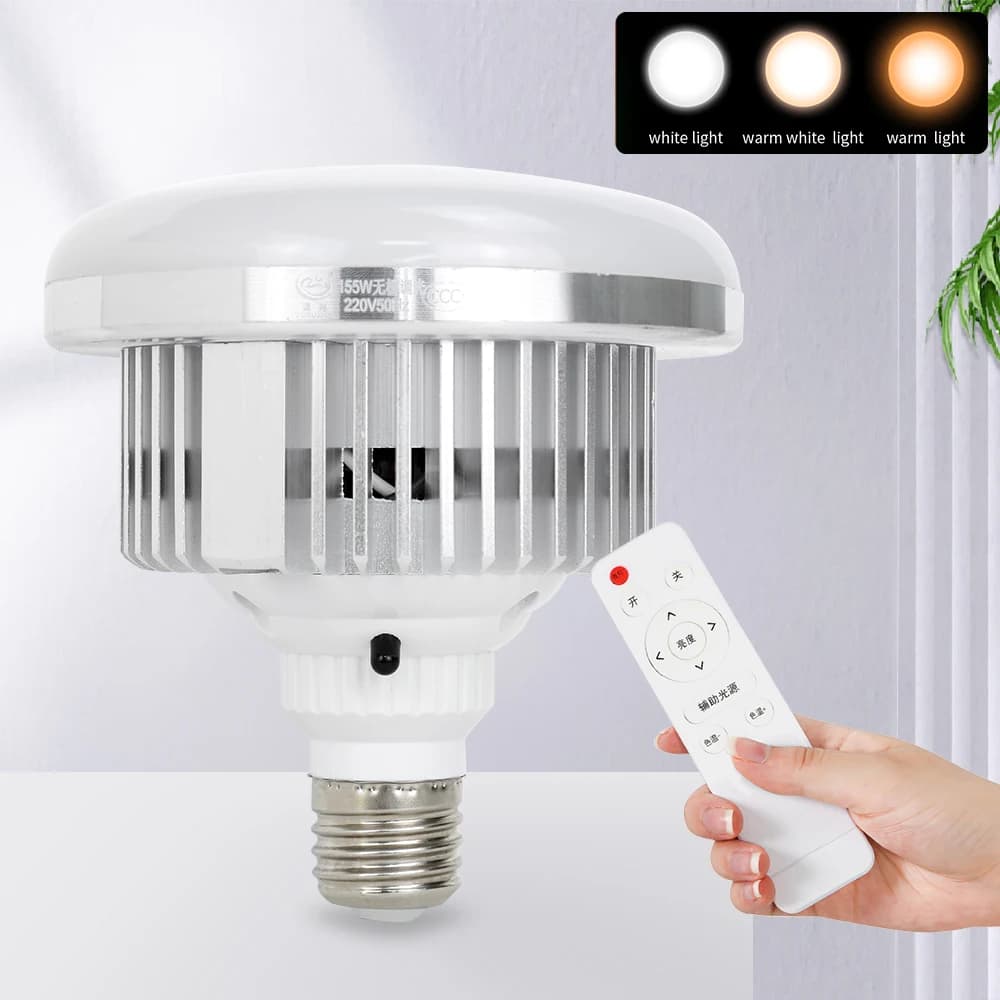 Ampoule LED E27 85W pour Studio Photo, luminosité réglable, 3200K ~ 5200K, lumière pour Photo et vidéo, pour Softbox, éclairage photographique
