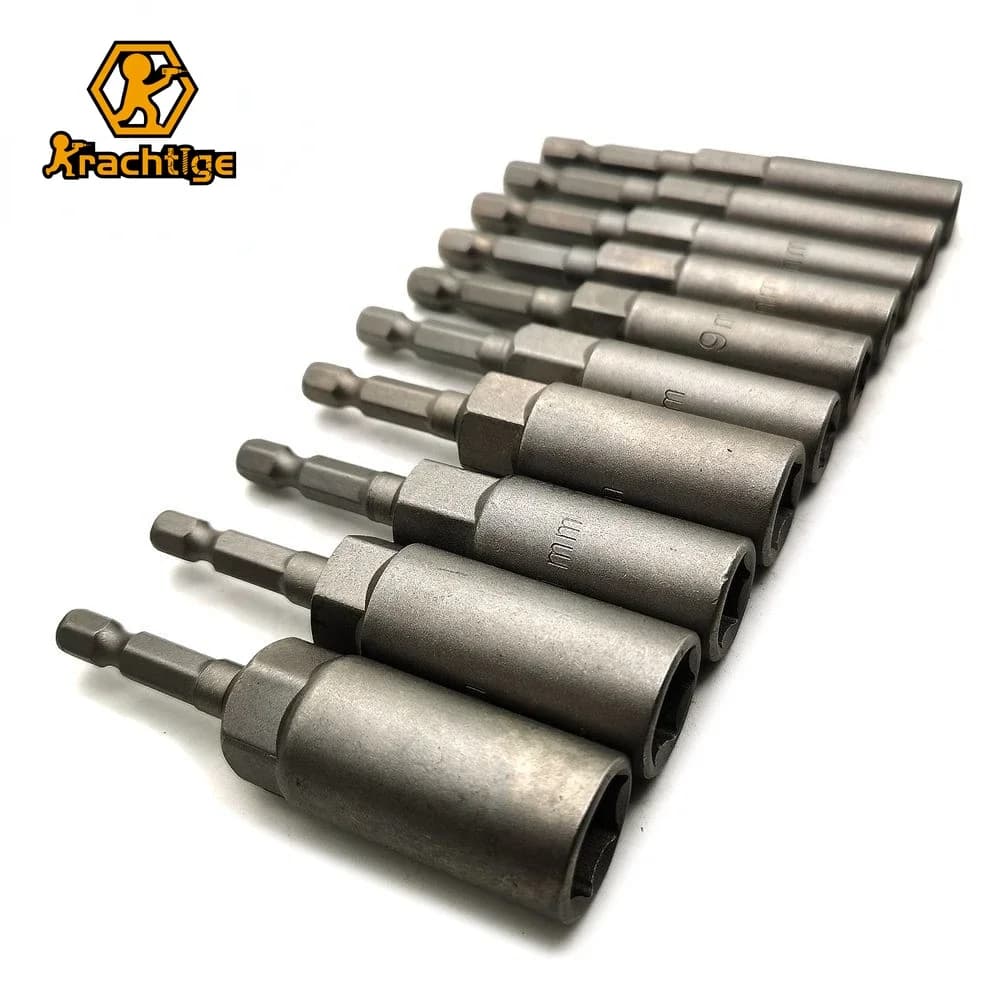 Jeu de douilles pour perceuses électriques, douilles à douille hexagonale 5.5mm-14mm, 10 pièces, tournevis électrique, outils de poignée