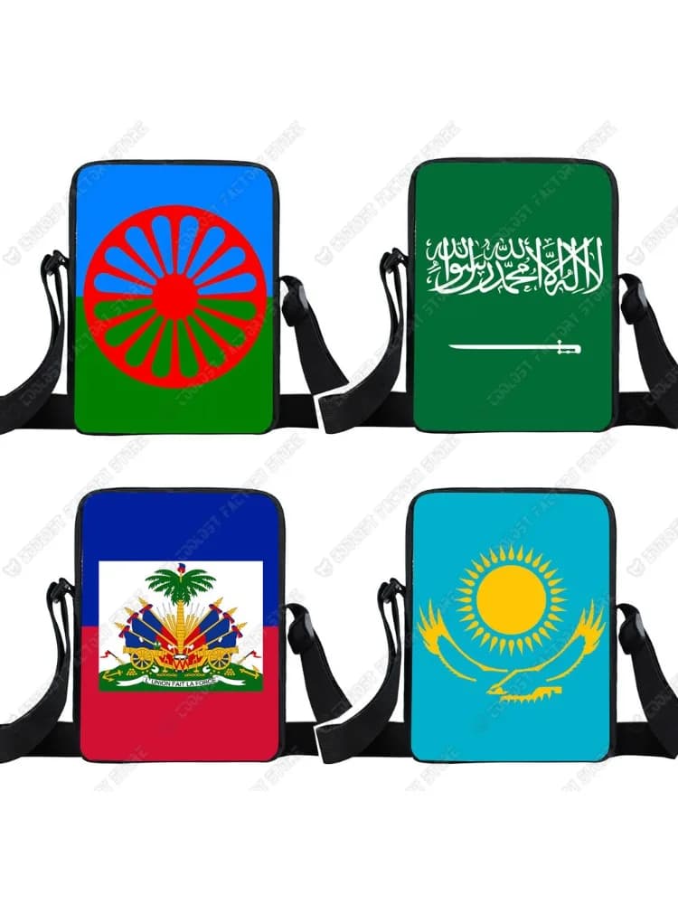Romany Gypsy sac à bandoulière haïtien/K Kazakhstan/Algerie arabe/arabie saoudite drapeau femmes sac à main bohème Gipsy fille sacs croisés