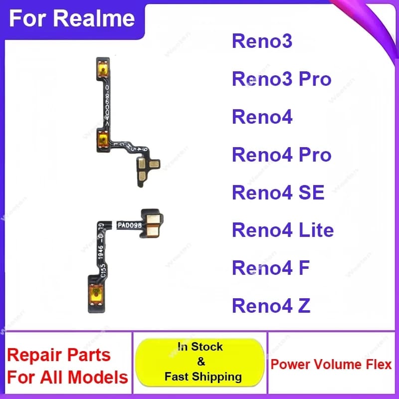 Câble flexible de Volume d'alimentation, pièce de rechange pour OPPO Reno 3 4 Pro 5G Reno4 SE Reno4 Lite 4F 4Z