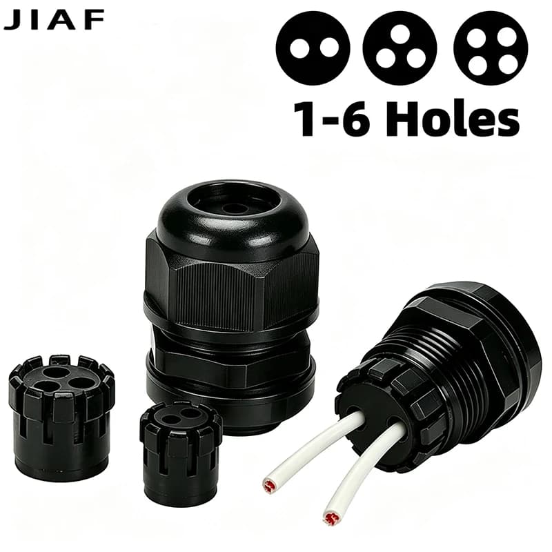 10 pièces plus de trous presse-étoupe en plastique étanche M20 * 1.5 avec trous de remorquage M25 * 1.5 presse-étoupe en Nylon M32 * 1.5 Joint d'étanchéité noir gris M16