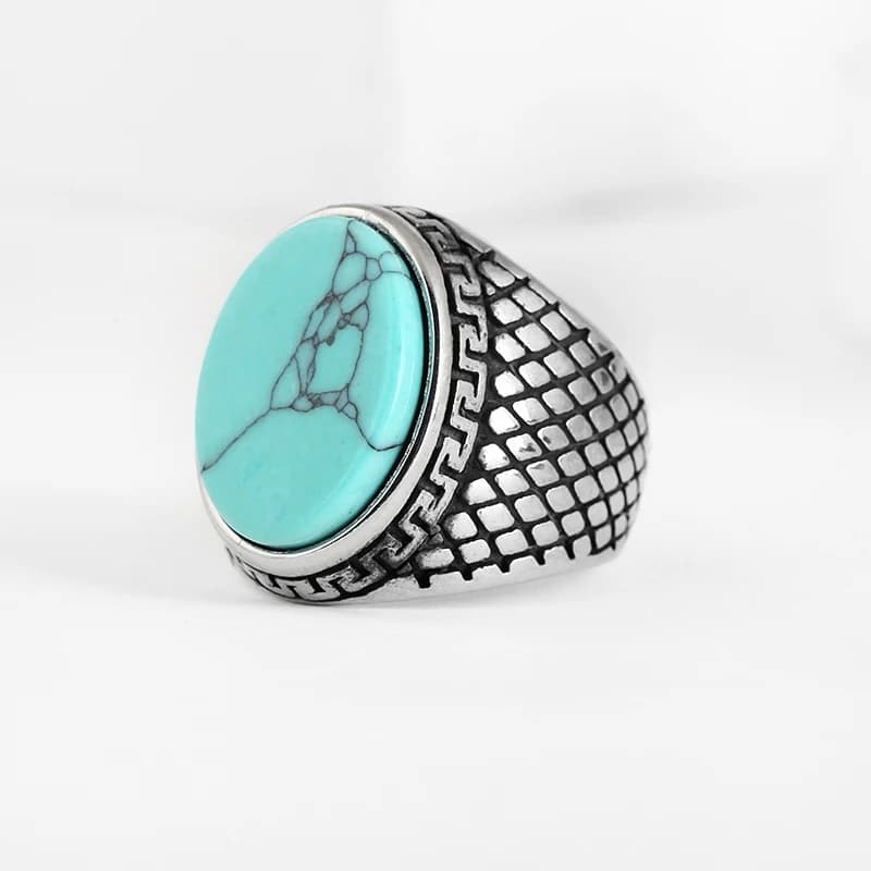 Onlysda – bague ovale en forme de fleur pour homme, bijou avec pierre naturelle, Look Vintage, Antique, vert, cadeaux de fête