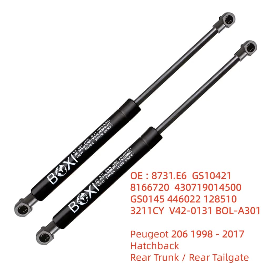 BOXI 2PCS Amortisseurs à gaz de hayon arrière 8731E6 GS10421 pour Peugeot 206 1998 - 2017 Hayon