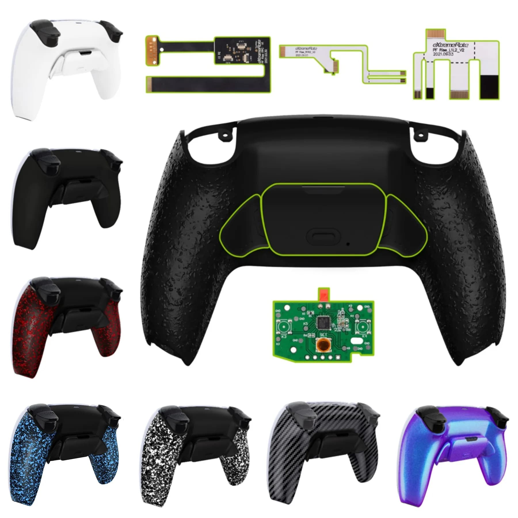 Kit de remappage de palettes arrière eXtremeRate, panneau de mise à niveau, boutons arrière de coque arrière pour contrôleur ps5 BDM-010 et BDM-020