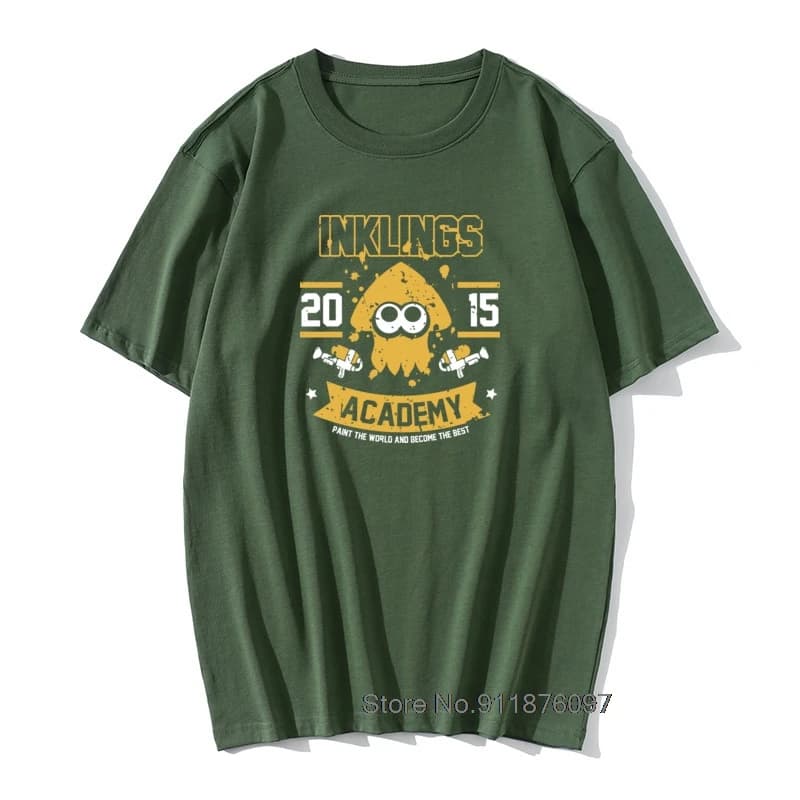 Inklings Academy Splatoon hommes t-shirt encre enfant jeu calmar amusant t-shirt tissus de haute qualité T-Shirts coton Vintage hauts T-Shirts