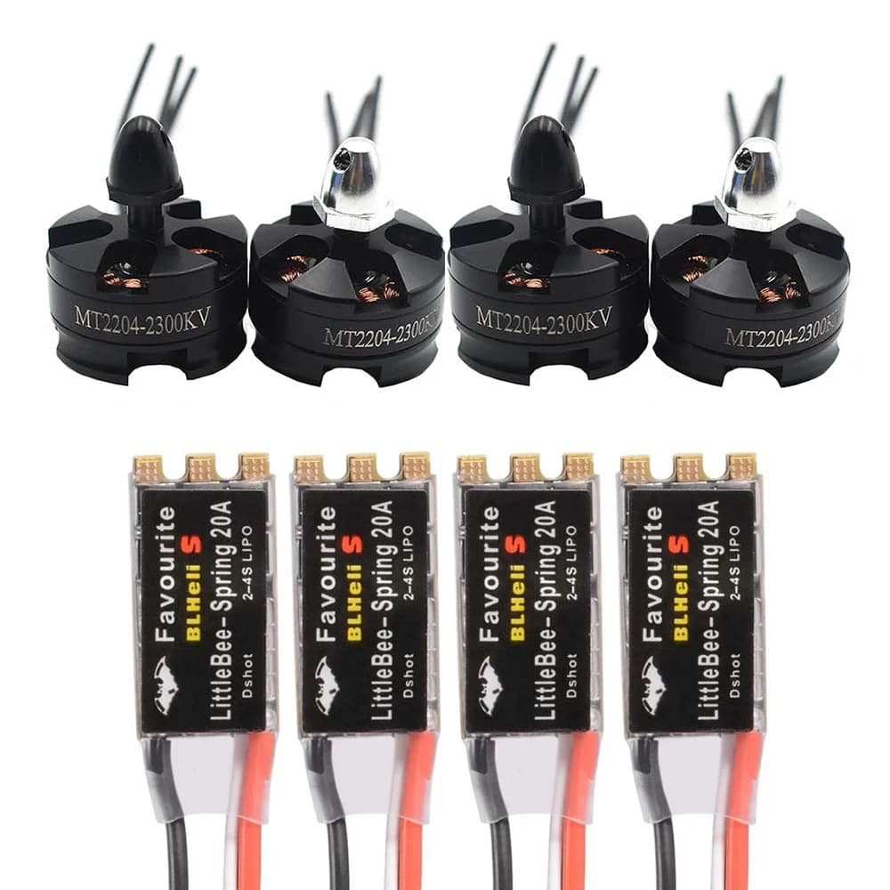 Moteur sans balais MT2204 2300KV 2204 CW/CCW et FVT Littlebee 20A BLHeli-s SPRING ESC pour FPV Racing Quad Motor FPV Multicopter