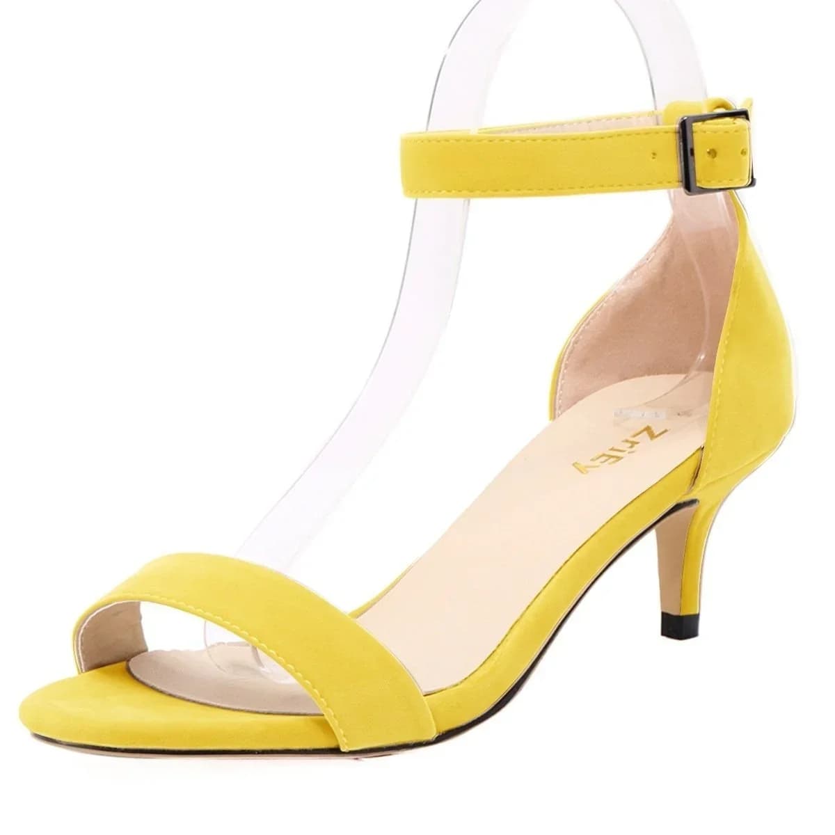 LOSLANDIFEN – sandales d'été à talons bas, lanière cheville, orteils ouverts, chaussures de fête de mariage, grande taille, 105-2VE